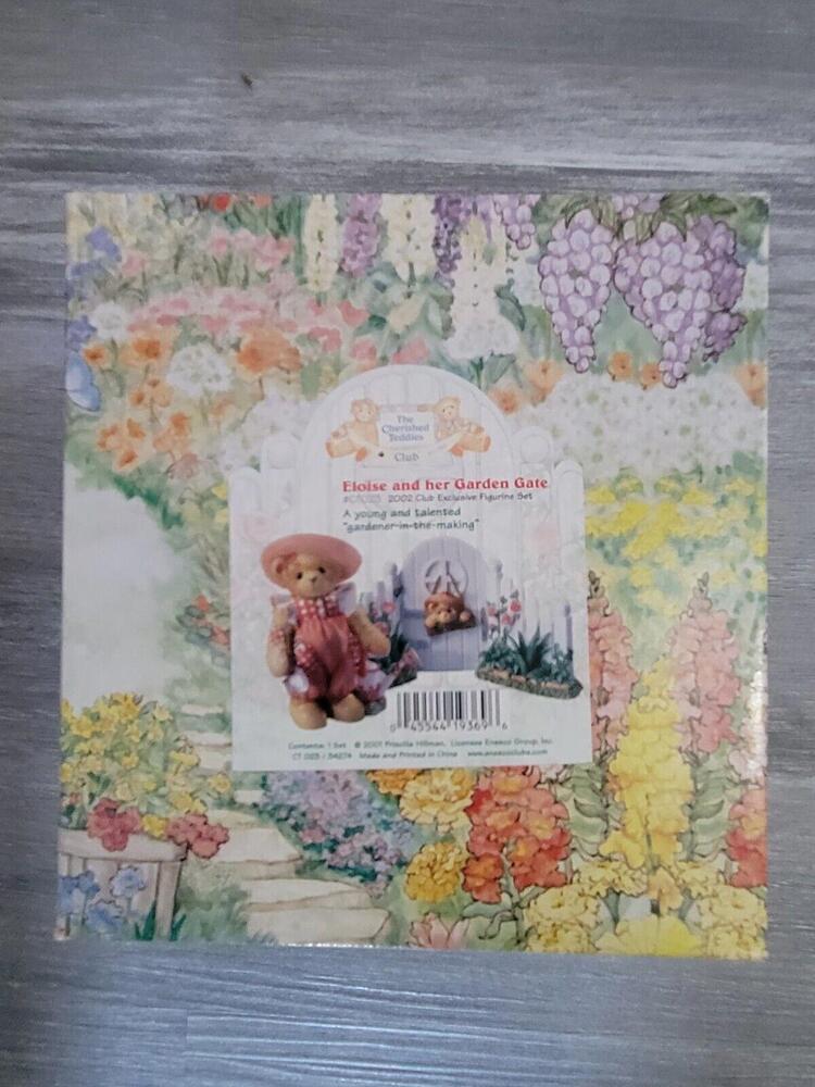 Cherished Teddies Eloise And Her Garden Gate 2001 Club Exclusive CT023 Enesco